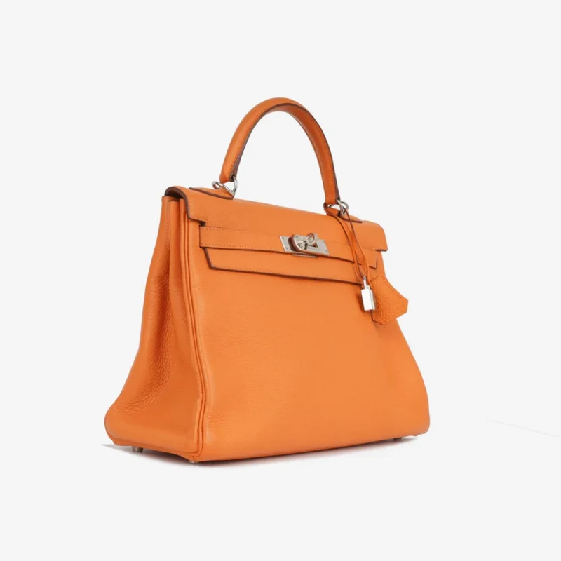 Best Replica Hermes – Kelly 32 Orange Togo Palladium HW - Designer Inspired Luxury Bag