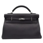 Best Replica Hermes - Kelly 42 Maxi Black Togo Palladium HW Front Best Replica Hermes Kelly 42 Maxi Black Togo | Shop Now