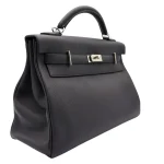 Best Replica Hermes - Kelly 42 Maxi Black Togo Palladium HW Side