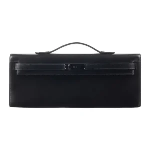 Best Replica Hermes – Kelly Cut Black Box Calf So Black HW