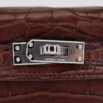 Best Replica Hermes - Mini Kelly II Havane Matte Alligator Palladium HW Detail1