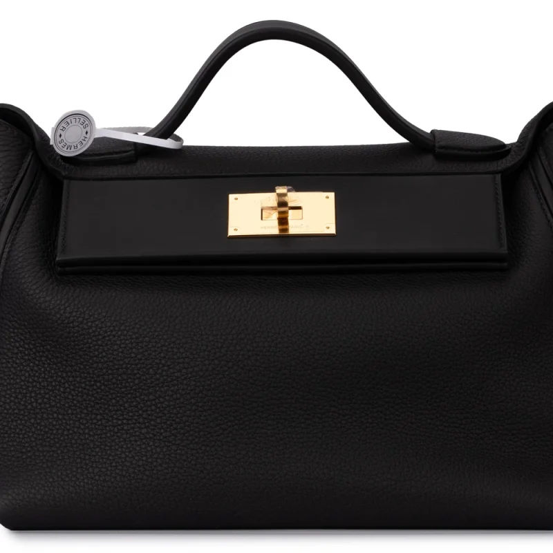 Hermes 2424 29 Togo Black Gold HW 11 Replica Front