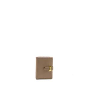 Hermès Bearn Compact Wallet Etoupe Epsom Gold HW Replica