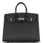 Hermès Birkin 25 Epsom Noir Rough Gold HW - Premium Replica