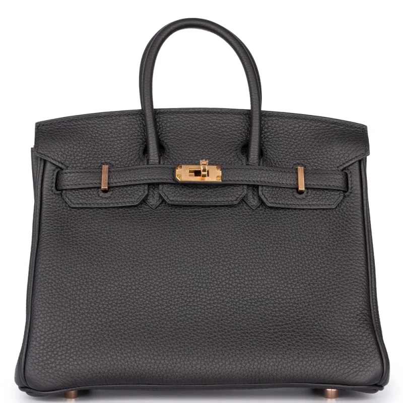 Hermès Birkin 25 Retourne Togo Black/Noir Rough Gold HW - Best Replica
