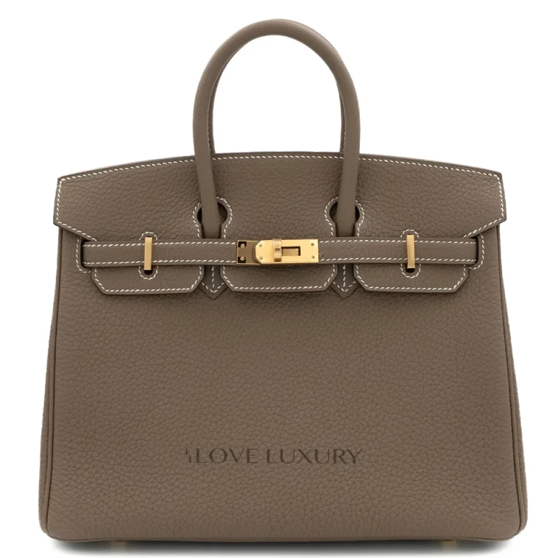 Hermès Birkin 25 Retourne Togo Etoupe Gold HW - Artisan-Grade Dupes
