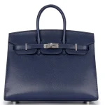 Hermès Birkin 25 Sellier Chèvre Blue Sapphire Palladium HW - 1:1 Replica