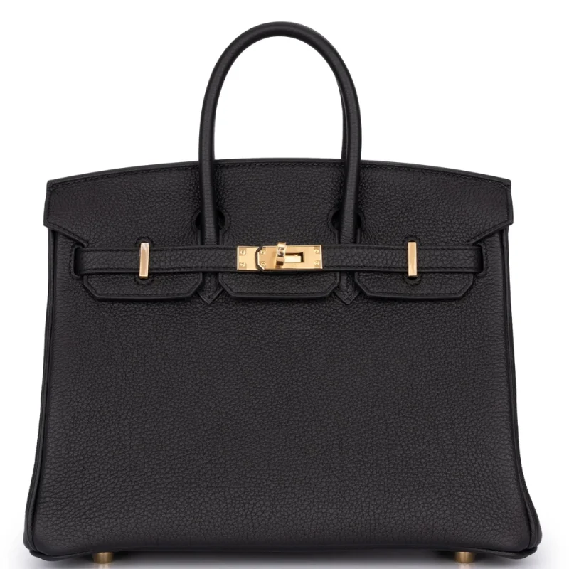 Hermès Birkin 25 Togo Noir Rough Gold HW – Artisan-Grade Dupes - Premium Alternative Bag