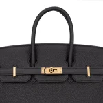 Hermès Birkin 25 Togo Noir Rough Gold HW - Best Replica Detail1