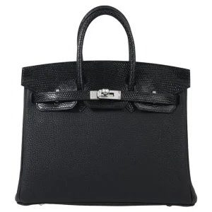 Hermès Birkin 25 Touch Black Lizard/Togo Replica Bag