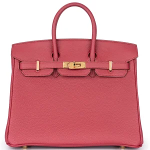 Hermès Birkin 25 Veau Togo Rubis Gold HW - Artisan-Grade Dupes