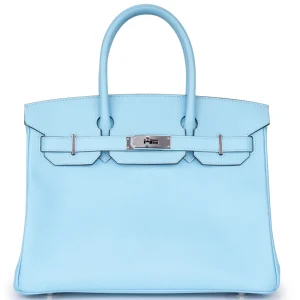 Hermès Birkin 30 Epsom Celeste Palladium HW Dupes