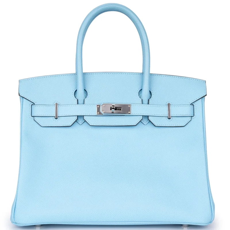 Hermès Birkin 30 Epsom Celeste Palladium HW – Artisan-Grade Dupes - Premium Alternative Bag