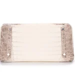 Hermès Birkin 30 Himalayan Blanc Crocodile Niloticus White Gold And Diamond - High-End Inspired Bottom