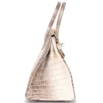 Hermès Birkin 30 Himalayan Blanc Crocodile Niloticus White Gold And Diamond - High-End Inspired Side2