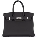 Hermès Birkin 30 Retourne Togo Black Palladium HW - Mirror Quality Replicas Front Hermès Birkin 30 Retourne Black Replica | High Mirror Quality