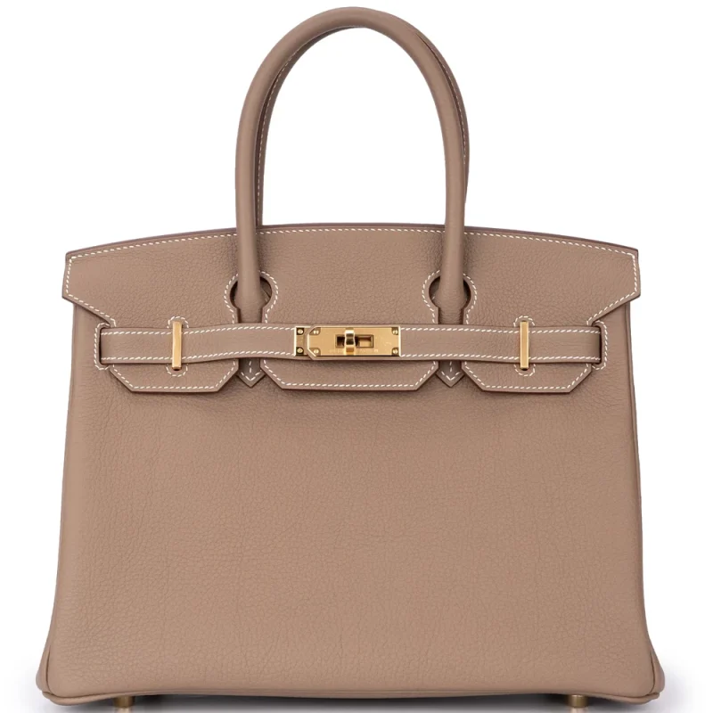 Hermès Birkin 30 Retourne Togo Etoupe Replica | Gold HW