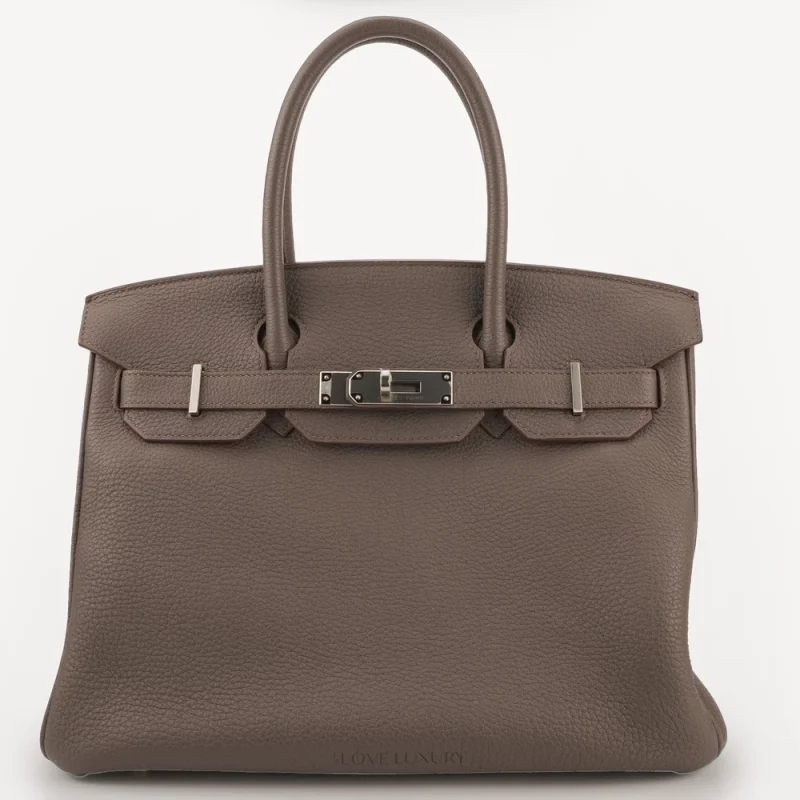 Hermès Birkin 30 Togo Gris Etain Palladium HW – High-End Inspired - Premium Alternative