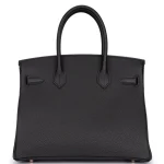 Hermès Birkin 30 Togo Noir Rough Gold HW - Best Replica Back