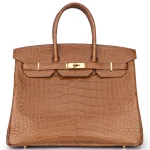 Hermès Birkin 35 Matte Alligator Gold/Alezan Gold HW - Premium Replica