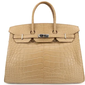 Hermès Birkin 35 Matte Alligator Poussiere Replica | Premium Quality