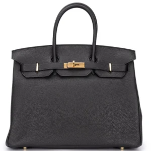 Hermès Birkin 35 Retourne Black Gold HW - Premium Replica