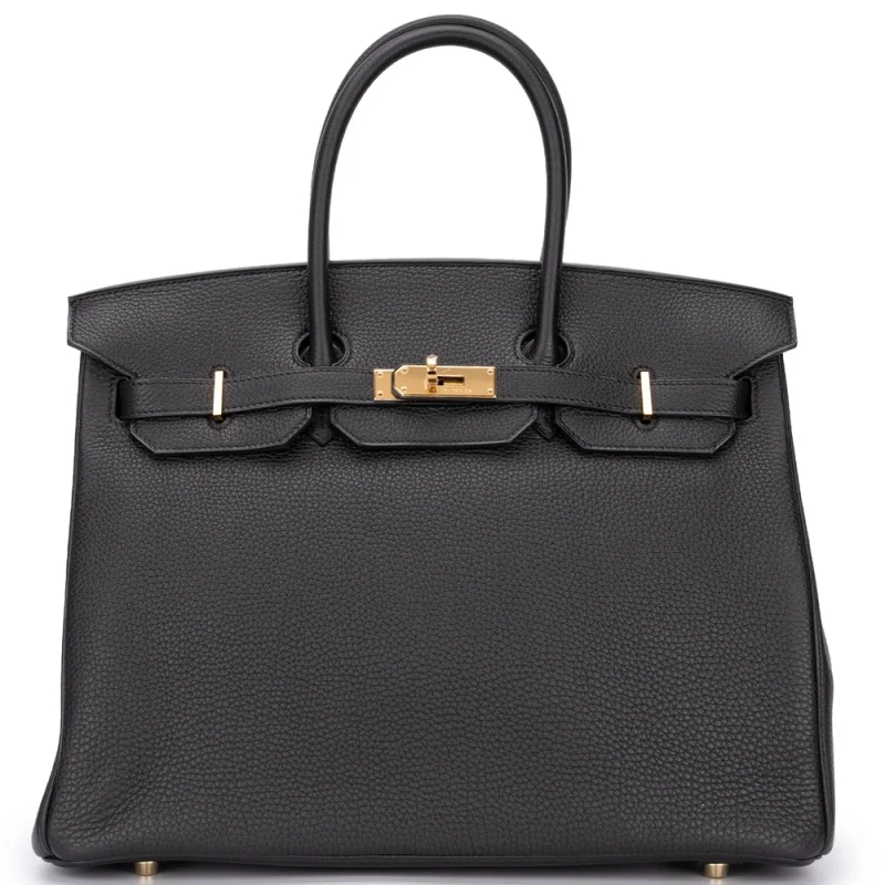 Hermès Birkin 35 Retourne Black Gold HW - Premium Replica