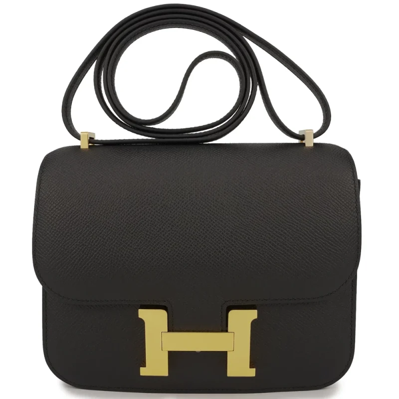 Hermès Constance 18 Mirror Epsom Black Gold HW - Replica