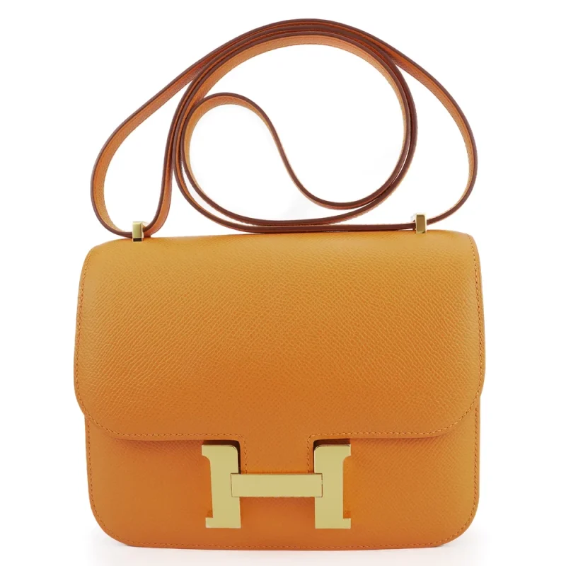Hermès Constance 18 Mirror Epsom Orange Gold HW Replica