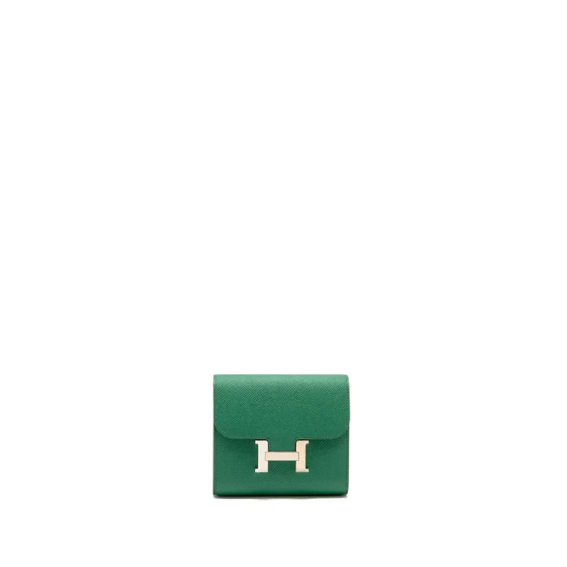 Hermès Constance Compact Wallet Green Epsom Silver HW Replica
