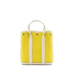 Hermès Garden File 28 LimeBlanc CanvasSilver HW - Premium Replica Back