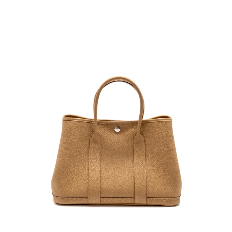 Hermes Garden Party 30 Biscuit Negonda Silver HW Mirror Quality Replicas Front