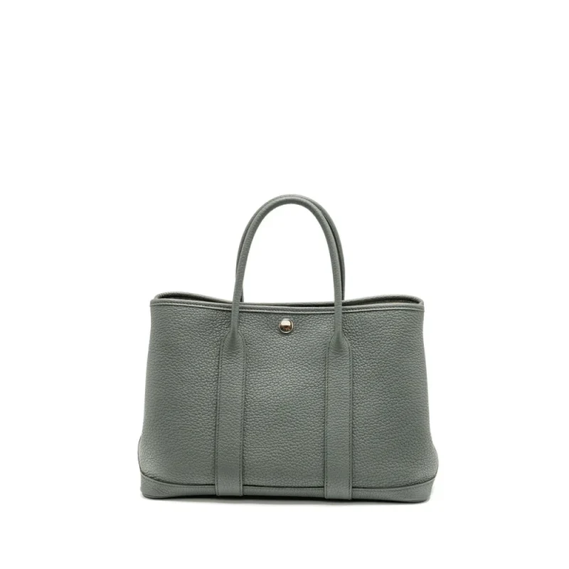 Hermes Garden Party 30 Vert Amande Negonda Silver HW Best Replica Front