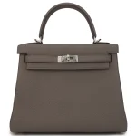 Hermès Kelly 25 Retourne Togo Gris Etain Palladium HW - Premium Replica