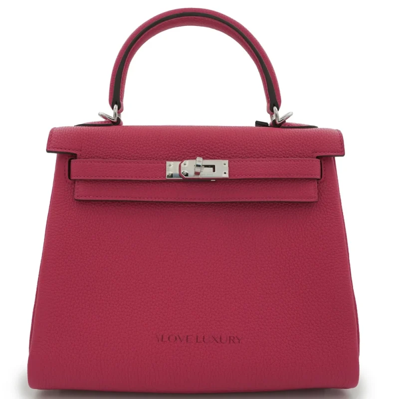 Hermès Kelly 25 Retourne Togo Rose Pop Palladium HW - Best Replica