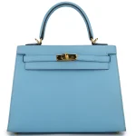 Hermès Kelly 25 Sellier Epsom Celeste Gold HW - Artisan-Grade Dupes