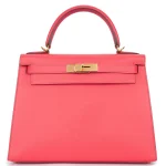 Hermès Kelly 28 Epsom Rose Extreme Gold HW - Premium Replica