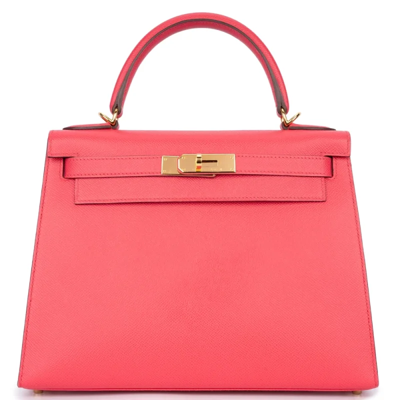 Hermès Kelly 28 Epsom Rose Extreme Gold HW - Premium Replica