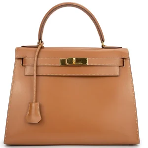 Hermès Kelly 28 Vintage Chamonix Natural Gold HW - Premium Replica