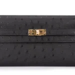 Hermès Kelly To Go Ostrich Black Gold HW Replica Bag
