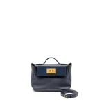 Hermès Mini 24/24-21 Blue Nuit Evercolor Gold HW Replica