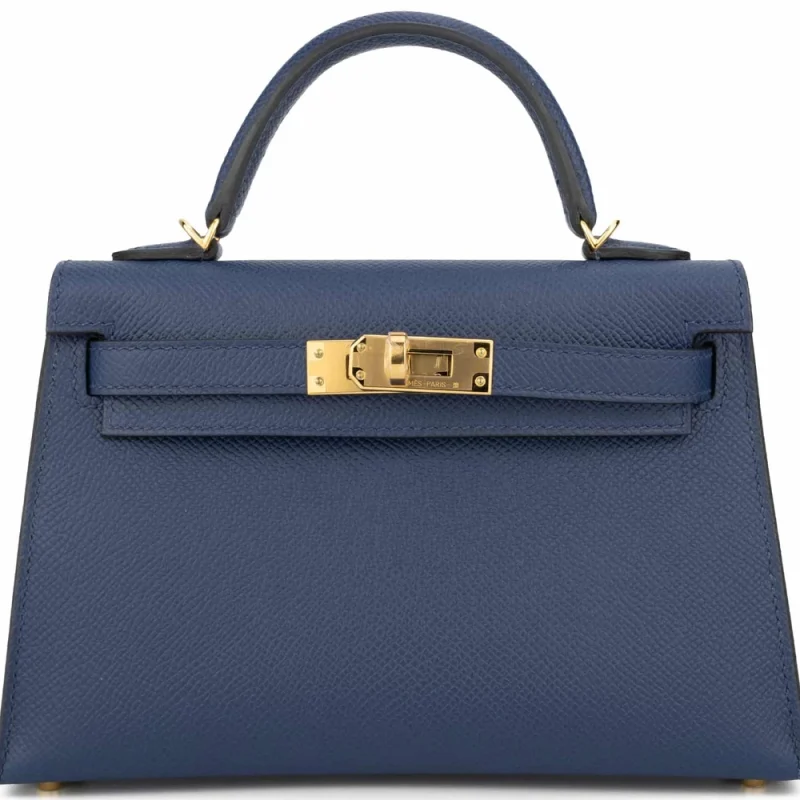 Hermès Mini Kelly Epsom Bleu Navy Gold HW - Premium Replica