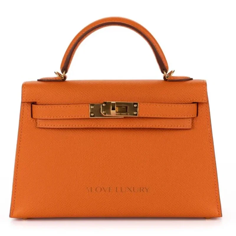Hermès Mini Kelly Orange Epsom Gold HW - Best Replica
