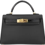 Hermès Mini Kelly Touch Black Gold HW - Mirror Quality Replicas