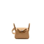 Hermès Mini Lindy Chai/Mauve Sylvestre Swift Replica Bag