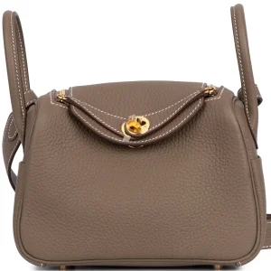 Hermès Mini Lindy Clemence Etoupe Gold HW - Artisan Dupes