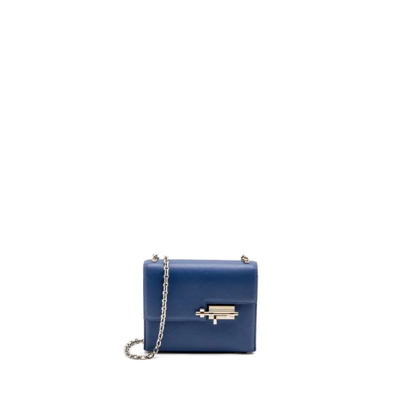 Hermès Mini Verrou Blue Brighton Chèvre Mysore Silver HW