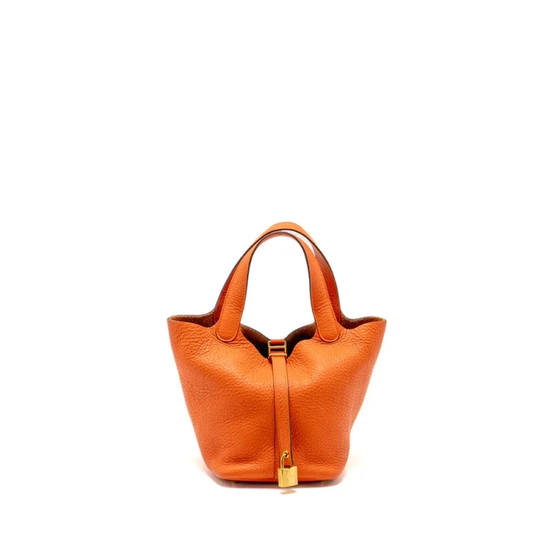 Hermès Picotin 18 Lock Orange Clemence Replica | Shop Now