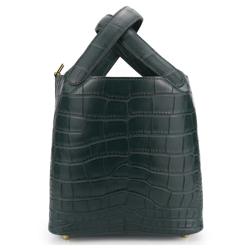 Hermès Picotin 18 Matte Alligator Vert Cypress Gold HW