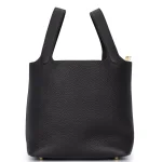 Hermès Picotin 22 Clemence Noir Rough Gold HW – 1:1 Replica